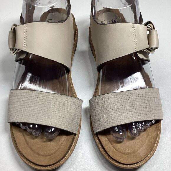 Sofft Bijou Open Toe Sandal Beige | Comfort Leather Wedge Size 7.5 - Picture 5 of 15
